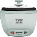 BLACK+DECKER 16-Cup Cooked (8 Cups Uncooked) Rice Cooker, Steaming Basket, Removable Nonstick Bowl, One-Touch Operation, Surf Spray
