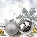 2.36" Christmas Ball Ornaments 36 Pcs Christmas Tree Decorations Set Shatterproof Silver Small Christmas Ornaments Balls with Hanging Loop for Holiday Party Wreath Xmas Tree Decor