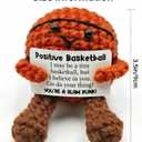 Positive Crochet Basketball Gifts for Players & Fans, Emotional Support Plush Crochet Funny Inspirational Gift for Men Women Basketballs Players