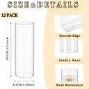 12 Pack Glass Cylinder Vases for Flower 12 Inch Tall Clear Centerpieces Bulk Vase Hurricane Floating Candle Holder for Table Home Decor Wedding Holiday Floral Shelf Party Dining Decoration