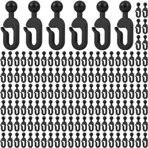 150pcs Plastic Hooks for Pavilion Curtains and Mosquito Nets Black Curtain Track Hooks Gazebo Accessories Suitable for Most Types