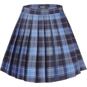 Urban CoCo Women's Uniforms Plaid Pleated Mini Skirt (X-Large, #2)