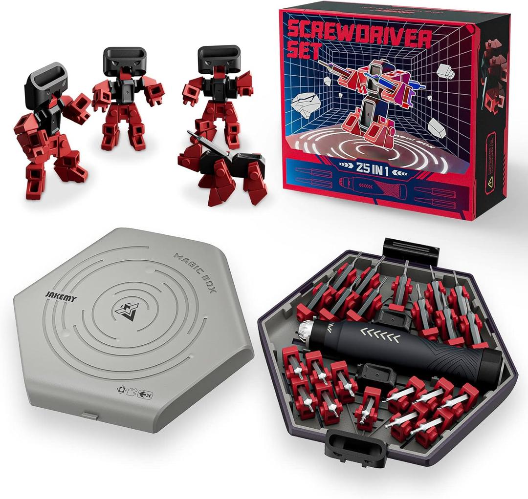 JAKEMY Precision Screwdriver Set - Playability DIY Screwdriver Repair Kit for Men, Magnetic Torx Screwdriver for Laptop, Computer, Macbook, iPhone, Watch, Eyeglasses (Red)