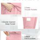 Medical Scrub Pants for Women, Jogger Pants with 6 Pockets, Soft Womens Scrubs Pant Drawstring Mid-Rise Cargo Pants (Pink, L)