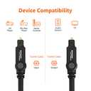 Amazon Basics Toslink Digital Optical Audio Cable, Multi-Channel, for Audio System, Sound Bar, Home Theatre, Gold-Plated Connectors, 3.3 Feet, Black