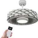 Bladeless Ceiling Fan with Lights & Remote  21" Low-Profile LUMIO Downrod or Flush Mount Ceiling Fan with Lights for Bedroom & More  Dimmable LED, Night Light & Wi-Fi Connect, White