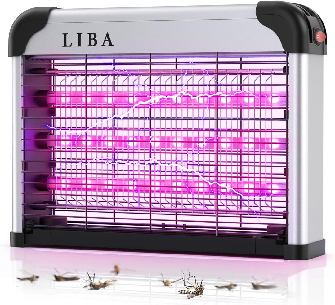 LiBa LED Indoor Bug Zapper, Electric Mosquito Killer Fly Zapper with Dual UV Wavelength Attraction, High Voltage Fly Trap Mosquito Trap Over 10-Year Lifespan LED Bulbs Light, Safe for Kids/Pets