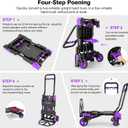 2-in-1 Foldable Hand Truck Dolly,330lb Cart Retractable,4 & 2 Wheel,Purple