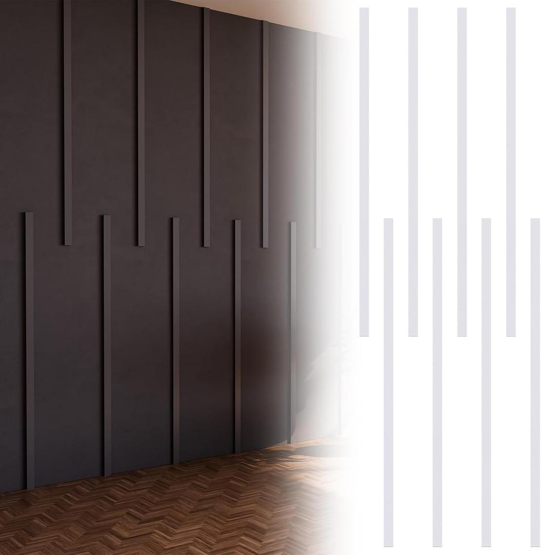 Pangda Peel and Stick Wall Molding Kit Flat Wall Molding Kit for Living Area Decor Premade Wainscoting Panels Accent Panel for Home, Office, Hallway, Dining Room(Simple Style)