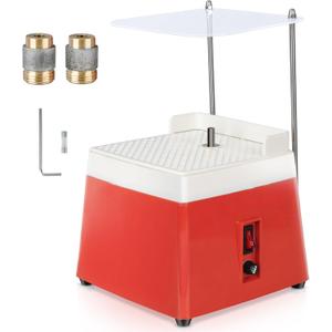 Stained Glass Grinder,Portable Glass Grinder Kit,65 W Mini DIY Grinding Tool with 5/8" & 1" Replaceable Diamond Grinder Bit(110 V,Red)