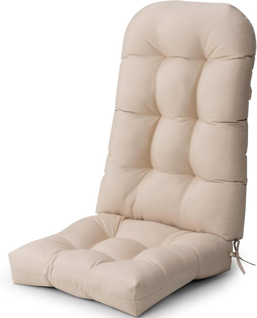 Crestlive Products Adirondack Chair Cushion, Outdoor Rocking Chair Cushion Waterproof Fade Resistant 50x20x4 Inch, High Back Thick Patio Replacement Cushion, Beige (1-Piece)