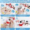 18 Pack Build a Snowman Kit, Snowman Kit DIY Winter Decorations Indoor, Christmas Snowman Crafts for Kids Bulk, Creative Kids Air Dry Clay Modeling Crafts Kit for Christmas Gifts Favor Supplies