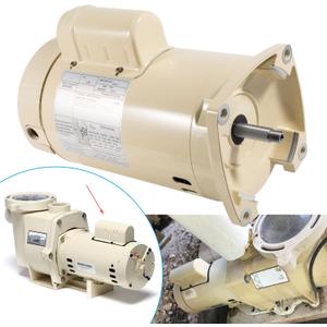 355010S Pool Pump Motor 1 HP Replacement Motor Parts Fit For Whisperflo High Performance Pool Pumps WFE-4 & WFE-26, Square Flange Pool Motor