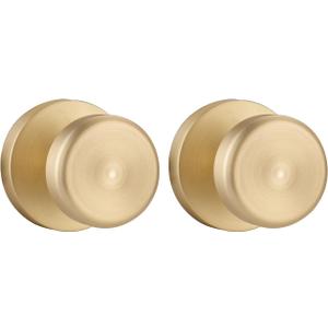 Gold Interior Door Knobs, Non Locking Door Handles for Closet, Heavy Duty Door Knob with Round Rosette