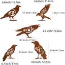 AIM & GGKK Raven Decor,Rusty Metal Birds Yard Decor, Set of 5 Metal Bird Crow Silhouette Statues for Garden Fence Yard Art, Rustic Outdoor Garden Sculptures Decorations