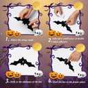 2 x 68 Pcs Bats Wall Decor and Spider Stickers,Halloween Decor Indoor,3D Realistic Scary Halloween Decorations,DIY Party Supplies,Indoor Outdoor Bat Decorations for Home Wall Window Decals
