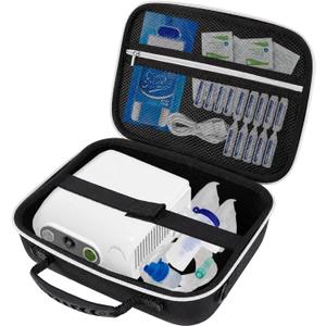 Nebulizer Bag for Smart Nebulizer,Portable Hard Case,Desktop Inhaler Nebulizer for Home Travel Use, Medicine Storage Bag for Inhaler Spacer, Masks, Asthma Accessories for Kids and Adults,Black