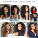 Xtrend Pre Looped Brazilian Afro Kinky Crochet Hair Black Braiding Hair 10Inch 8 Packs Micro Curly Braiding Hair Extensions Deep Wave Synthetic Mini Passion Twist Hair For Boho (30Strands/Pack1B#)