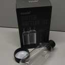 Mysoda Carbonating Bottles 2Pck 1L - Compatible Lid and Base Made of Wood Composite - Quick-Lock Reusable Bottles - BPA Free - Black