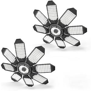 POLARPRA Garage Lights - 40000LM Super Bright Garage Lights Ceiling Led w/ 8 Deformable Panels Compatible for E26/E27 Screw in Socket Garage Lighting Bulb for Barn Basement Shops Attic - Pack of 1