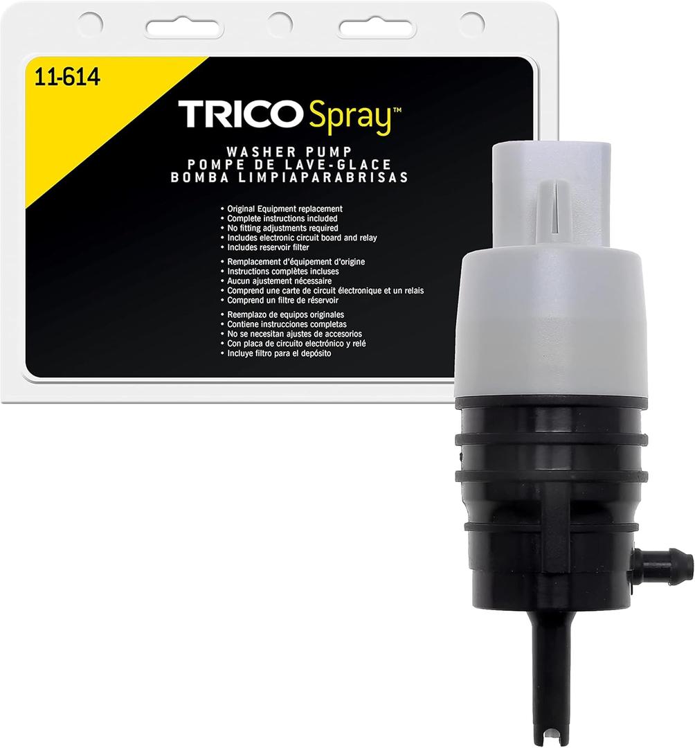 TRICO Spray Automotive Replacement Windshield Washer Pump (11-614) Fits Select BMW, Buick, Cadillac, Chevy, Dodge, GMC, Honda, Jeep, Mercedes-Benz, Ram, and Volkswagen Model Years