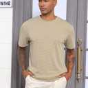 Men's Casual T-Shirts Knit Short Sleeve Crewneck Shirts Casual Stylish Knitted Pullover Tees Top (XXXL)