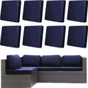 8Pcs Outdoor Cushion Covers, Elastic Patio Cushion Covers Washable, Stretch, Replacement Cushion Covers For Outdoor Furniture, Patio Furniture Slipcover Protector 18x16.5x18x2