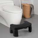 Set of 3 Plastic Toilet Stool for Bathroom, Portable Squatting Potty Poop Stool for Adult, Black
