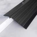 Metal Floor Transition Strip, Aluminum Threshold for Doorways, for Gap from 0.4″to 1.6″, for Doorways Tile Wood Vinyl Laminates, Size 36in x 4in x 1.32 in (Black, 1pack)