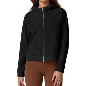 QINSEN Womens Full Zipper Hoodies Fleece Lined Collar Pullover Cozy Long Sleeve Sweatshirts L