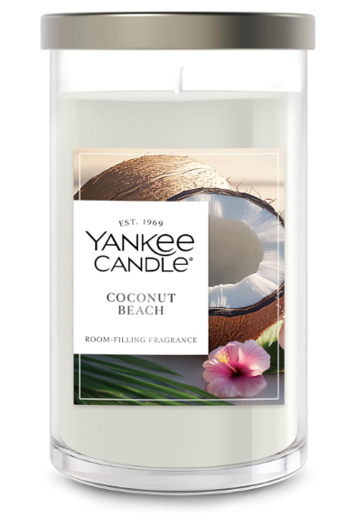 Yankee Candle Coconut Beach Classic 22oz Large Dual-Wick Tumbler Candle, Long-Lasting Burn Time, Ideal for Holidays and Gift-Giving