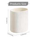 Trash Can,1.6 Gallon,Small Simple Modern Oval Garbage Bin,Ivory | Travertine Stone Look,Decorative Waste Basket for Bathroom Kitchen Office,Home Decor,Bedroom,Living Room,Hotel,Cafe,Bar