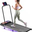 Gkyet Walking Pad Treadmill with Handle Bar, 8% Incline Under Desk Treadmill | 2.5HP Quiet Motor, 265 lb Capacity, 0.6-4 MPH Speed, 15 x 35.4 in Belt, Compact for Home Office and Small Spaces