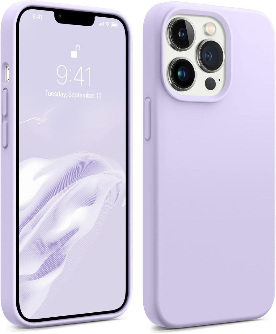 AOTESIER Magnetic for iPhone 13 Pro Max Phone Case, [Compatible with MagSafe][Military Shockproof Protection] Silicone Case with Soft Anti-Scratch Microfiber Lining, 6.7 inch, Cloud Purple