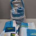 Bathroom Set - Teal Blue Bathroom Accessories Set, Bathroom Sets with Shower Curtain and Rugs, Teal Blue Shower Curtain Set with Bathroom Can, Soap Dispenser, Soap Dish for Home Decor