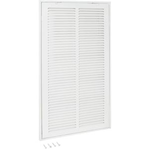EZ-FLO 12 x 24 Inch (Duct Opening) Return Air Vent Cover for Wall or Ceiling, Solid Steel Return Air Filter Grille, HVAC Vent Cover, White, 61668