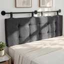 HIGOGOGO Wall Mounted Headboards for King Size Bed, Hanging Head Board Wall with Button Tufting, Adjustable Height Headboard for Bedroom, Darkgrey