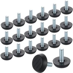 uxcell 30Pcs Adjustable Furniture Feet, M6-18 Thread Galvanized Iron Screw Foot Levelers Screw on Furniture Glide Leveling for Table, Chair, Furniture Legs (Black)