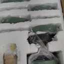 LED Dimmable Modern Ceiling Light Fixture, 30 Inch 5-Light Wooden Flush Mount Chandelier for Living Room, Bedroom, Kitchen - 3000K/4000K/6000K Green Ceiling Lamp