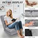 Indoor Chaise Lounge Sofa, Floor Chair with Back Support for Adults, 14 Angle Adjustment Recliner Chair, Folding Floor Lounger with Pillow (Grey)