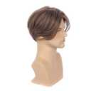 Kaneles Mens Brown Wig Short Straight Men Wigs Synthetic Wig Realistic Natural Middle Part Wigs for Men (Brown)