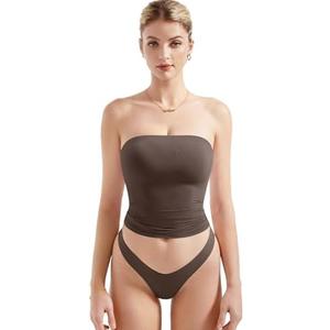 SUUKSESS Women Sexy Tube Top Summer Y2K Going Out Double Lined Basic Tank Top Size Medium