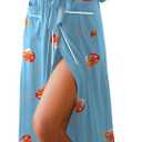 Ekouaer Women Kimono Robes Full Length Knit Bathrobe Lightweight Soft Sleepwear V-neck Casual Ladies Loungewear S-XXL (Light Blue - Juice)