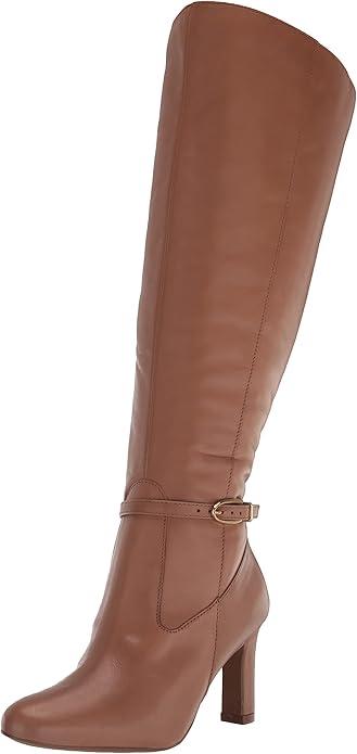 Naturalizer Women's Henny Wide Calf Knee High Boot Cafe Brown Leather, 8M Size