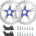 14" Front Brake Rotor Polished Dual Discs for Harley 2008-up Touring, Blue