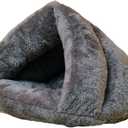 Pet Tent Cave Bed for Small Medium Puppies Kitty Dogs Cats Pets Sleeping Bag Thick Fleece Warm Soft Dog Cuddler Burrow House Hole Igloo Nest Cozy Bed for Cat Puppy (L(17.7*17.7 inch), Gray)