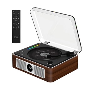 CD Player Portable, Retro CD Bluetooth Player with Dual HiFi Speakers, 2600mAh Rechargeable CD Player for Home with Remote Control,Support USB/AUX,Headphone Jack,Optical Brown