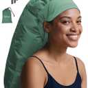 Boloye Hair Dryer Bonnet Attachment 28.5" XL Hooded Dryer Cap for Faster Drying & Deep Conditioning, Extra-Large Space Fits Thick, Curly Hair & Styling Tools (Green, Extra Large)