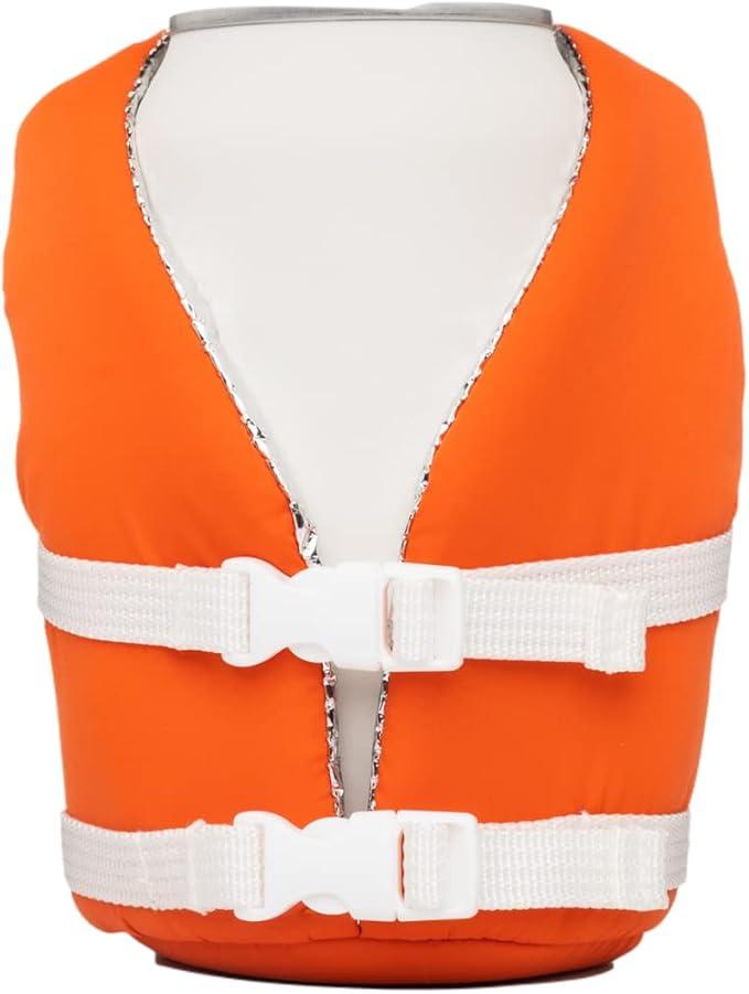 Puffin - The Buoy Life Vest - Insulated 12 oz Can Cooler I Beer Bottle & Soda Can Insulator, Keep Drinks and Beverages Cold (Orange)