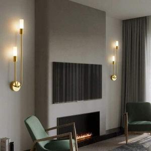 2x Modern Classy Wall Sconce, Double Head G9 LED Bulb Wall Lamp Wall Mounted Deco Lamp for Living Room Bedroom 85265V